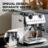PS905A Semi-Automatic Coffee Maker with 2850W Coffee Bean Grinder, 20Bar Espresso Machine, ULKA High-Pressure Pump, Vintage Pressure Gauge