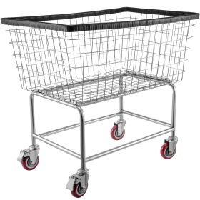 VEVOR Wire Laundry Cart, 4.5 Bushel Wire Laundry Basket with Wheels, 35''x15.7''x22'' Commercial Wire Laundry Basket Cart