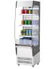 Open Air Merchandiser, 3-Tier Shelving Commercial Refrigerator, Grab and Go Display Cooler Refrigerator with Air Curtain, 4 Swivel Wheels, LED Light