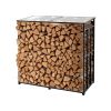 VEVOR Firewood Rack with Sloped Roof, 4 ft Outdoor Firewood Holder, 1/4 Cord Log Storage Shed, 660lb Max Weight Capacity