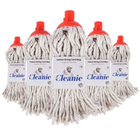 Mr Cleanie Cotton String Cord Floor Mop Replacement Head for Household Cleaning Kitchen Bathroom 5-Pack