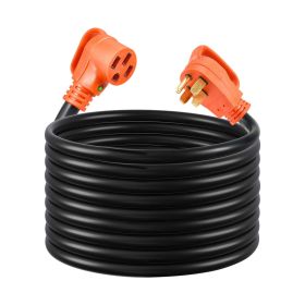 75 FT RV Extension Cord, 50 Amp, 125V/250V 7500W Heavy Duty STW 6/3 + 8/1 Gauge Wire, NEMA 14-50P Male NEMA 14-50R Female Plug, with LED Indicator