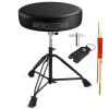 5 Core Drum Throne 3 Inch Thick Padded Comfortable Guitar Stool Double Braced Drummer Chair Height Adjustable Musician Seat For Adults And Kids Black