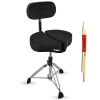 5 Core Drum Throne 5" Padded Split Spine Support 4 Legged 441Lb Capacity Stool w Backrest