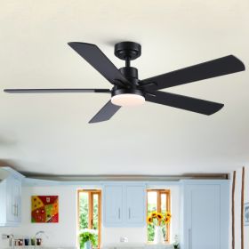 52 in. Black Lowe Profile Ceiling Fan with Light