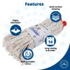 Mr Cleanie Cotton String Cord Floor Mop Replacement Head for Household Cleaning Kitchen Bathroom 5-Pack