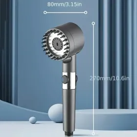 High Pressure Rain Shower Head With 5 Filters - Wall-mounted, Luxury Bathroom Painted Finish (Option: 9packagingsetincluding5filter)
