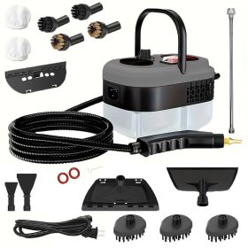 Handheld Steam Cleaner, Steamer For Cleaning, 2500W Pressurized Steam Cleaner With 1.2L Water Tank And 12 Attachments, Portable Steamer Cleaner F (Option: Gray)
